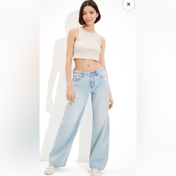 American Eagle Outfitters Denim - American Eagle Low Rise Baggy Wide Leg Jeans